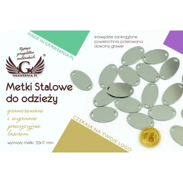 Metki stalowe na odzież - wymiary: 20x11mm - ME7