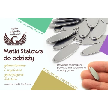 Metki stalowe na odzież - wymiary: 26x9mm - ME8