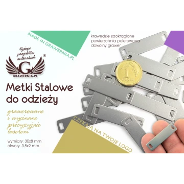 Metki stalowe na odzież - wymiary: 30x8mm - ME10