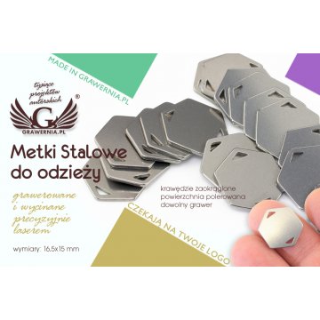 Metki stalowe na odzież - wymiary: 16,5x15mm - ME11