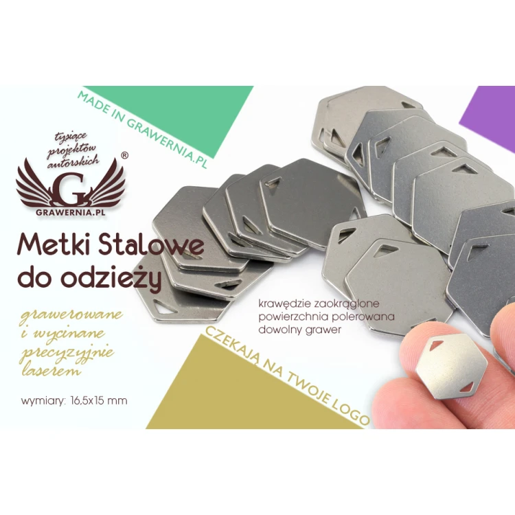 Metki stalowe na odzież - wymiary: 16,5x15mm - ME11