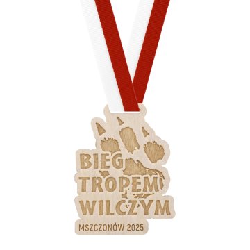 Medal drewniany grawerowany laserem - wymiary: 70x50mm - gr. 3mm - MGR121