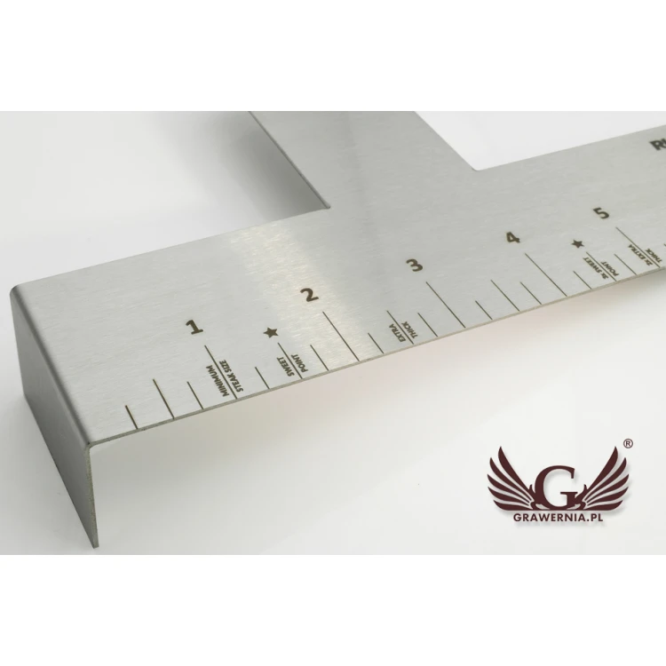 Miarka stalowa grawerowana laserem - wym. 177x121x30mm - TAB053