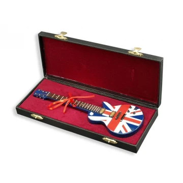 Mini gitara elektryczna z futerałem - niebieska z flagą - model MGT6