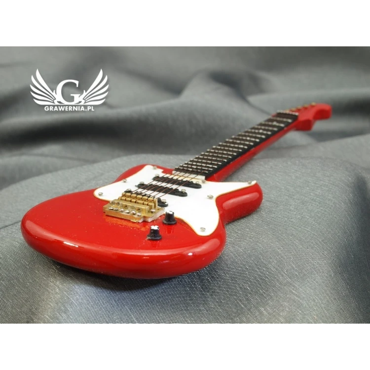 Mini gitara elektryczna z futerałem - czerwona - model MGT5