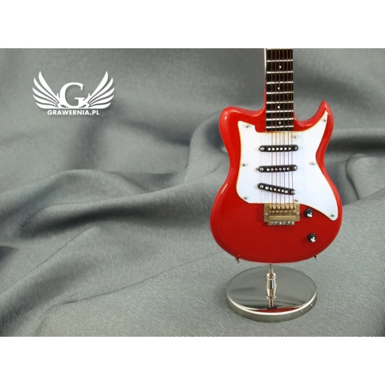 Mini gitara elektryczna z futerałem - czerwona - model MGT5