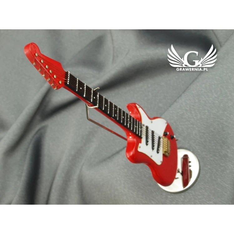 Mini gitara elektryczna z futerałem - czerwona - model MGT5