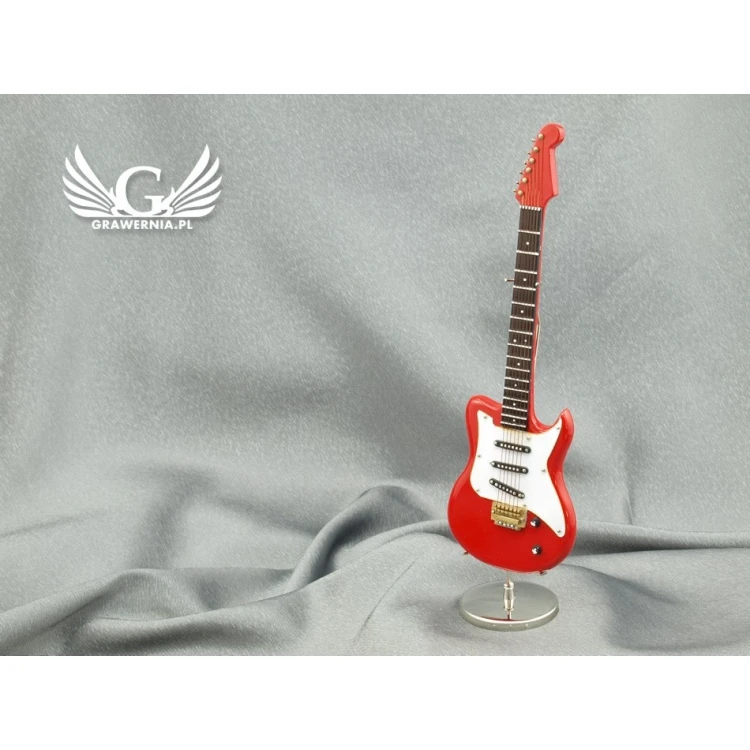 Mini gitara elektryczna z futerałem - czerwona - model MGT5