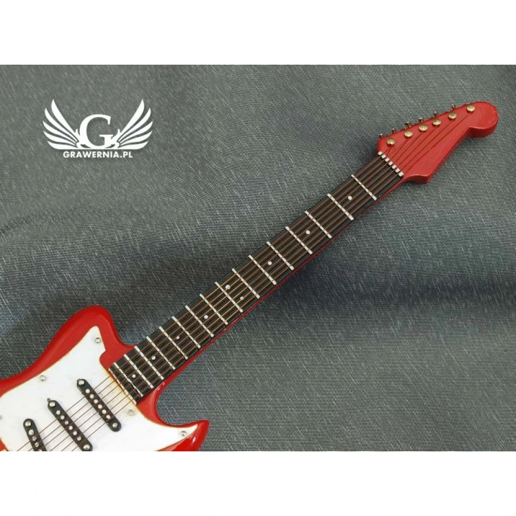Mini gitara elektryczna z futerałem - czerwona - model MGT5