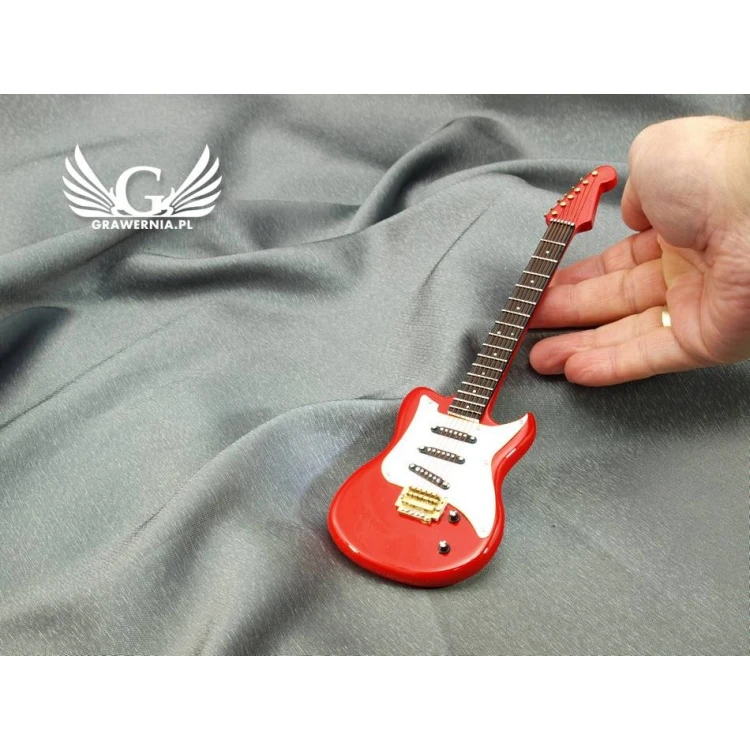 Mini gitara elektryczna z futerałem - czerwona - model MGT5