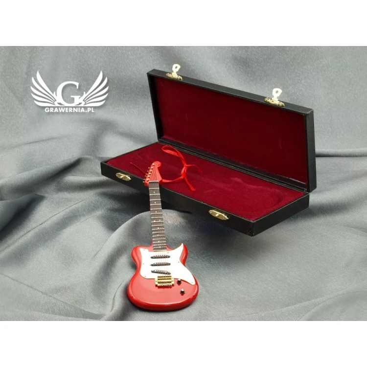 Mini gitara elektryczna z futerałem - czerwona - model MGT5