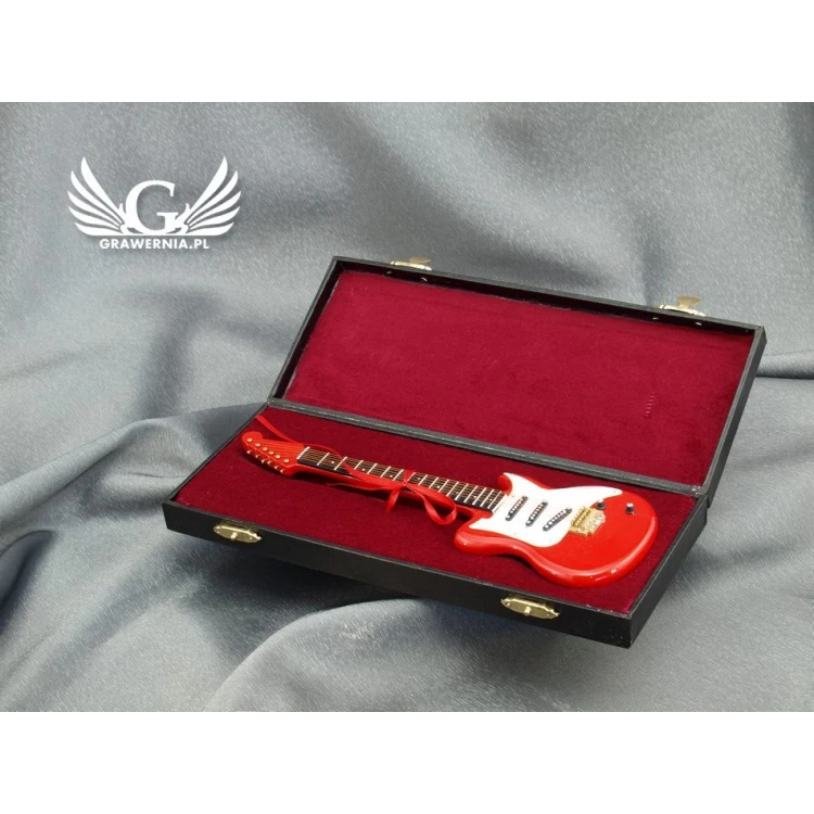 Mini gitara elektryczna z futerałem - czerwona - model MGT5