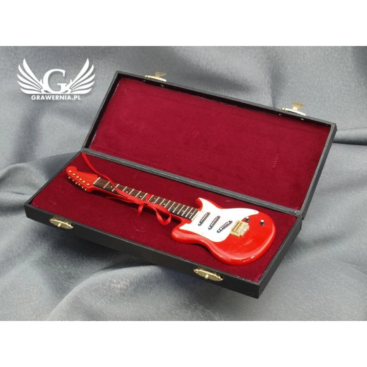 Mini gitara elektryczna z futerałem - czerwona - model MGT5