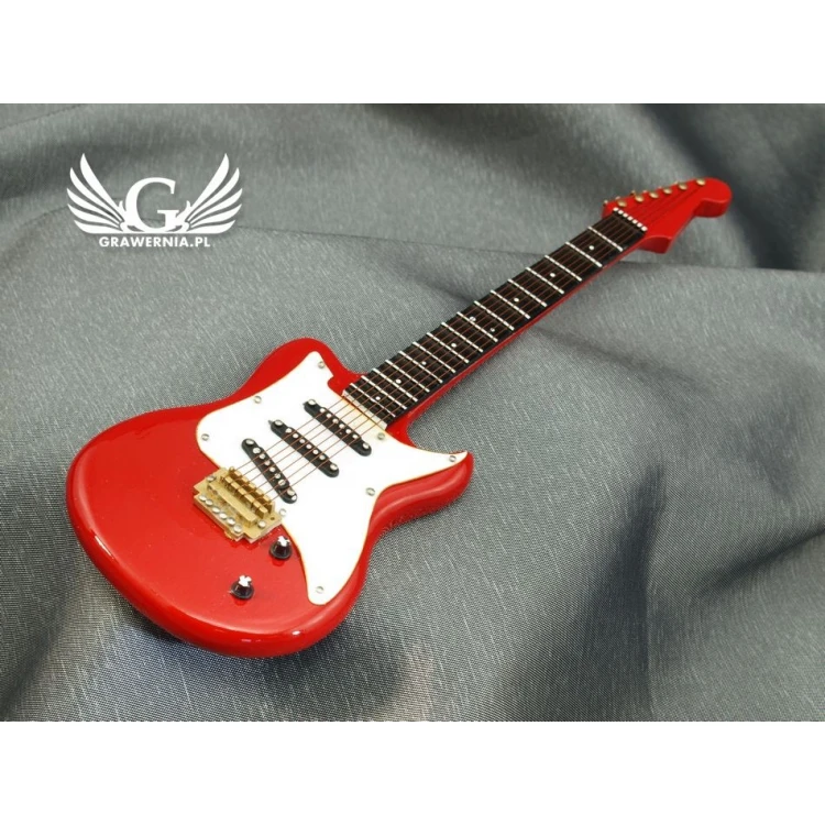 Mini gitara elektryczna z futerałem - czerwona - model MGT5