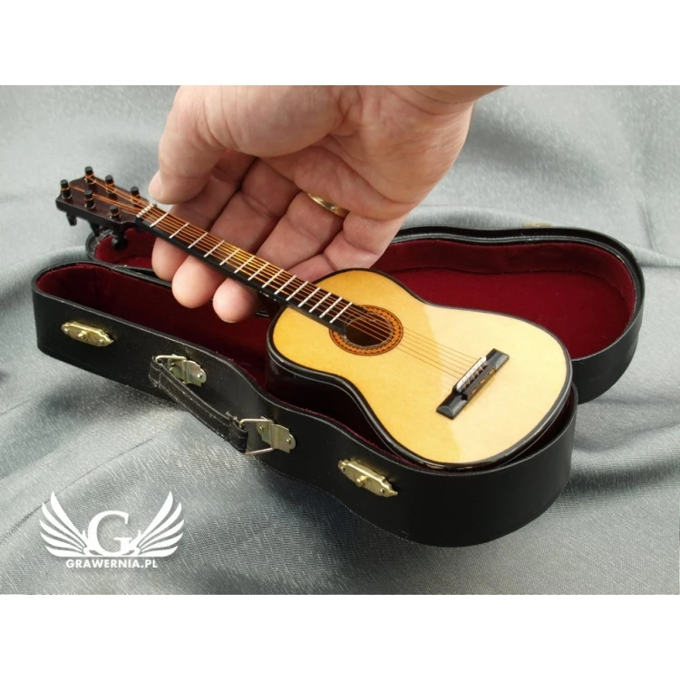Mini gitara klasyczna z pozytywką - jasna - model MGT4