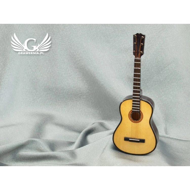 Mini gitara klasyczna z pozytywką - jasna - model MGT4