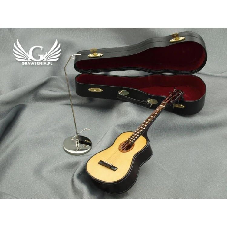 Mini gitara klasyczna z pozytywką - jasna - model MGT4