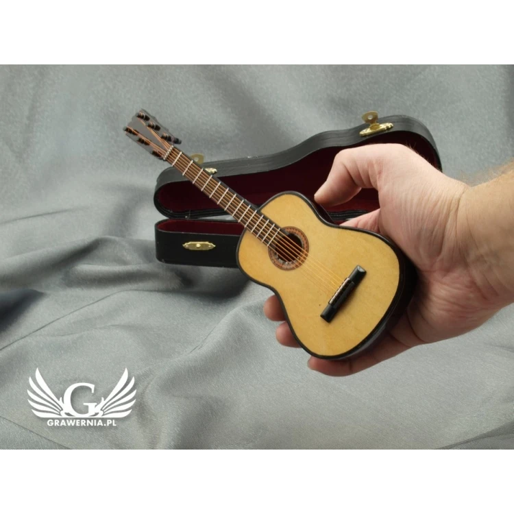 Mini gitara klasyczna z pozytywką - jasna - model MGT4