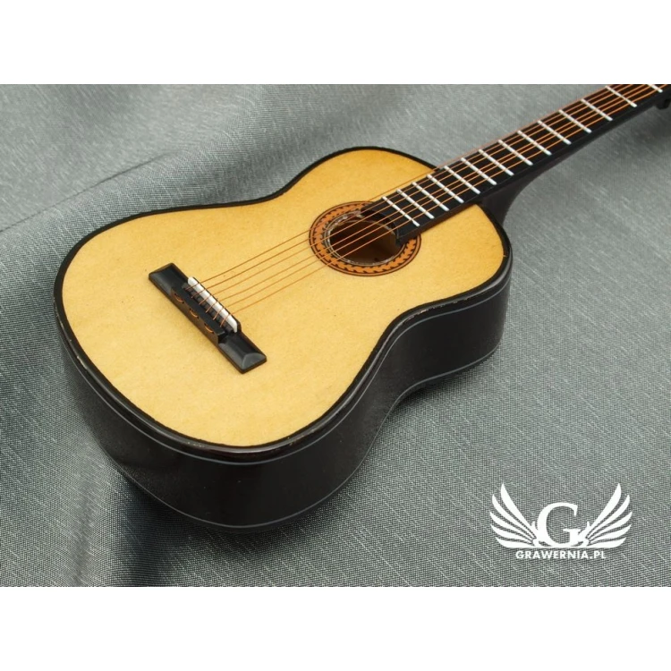 Mini gitara klasyczna z pozytywką - jasna - model MGT4