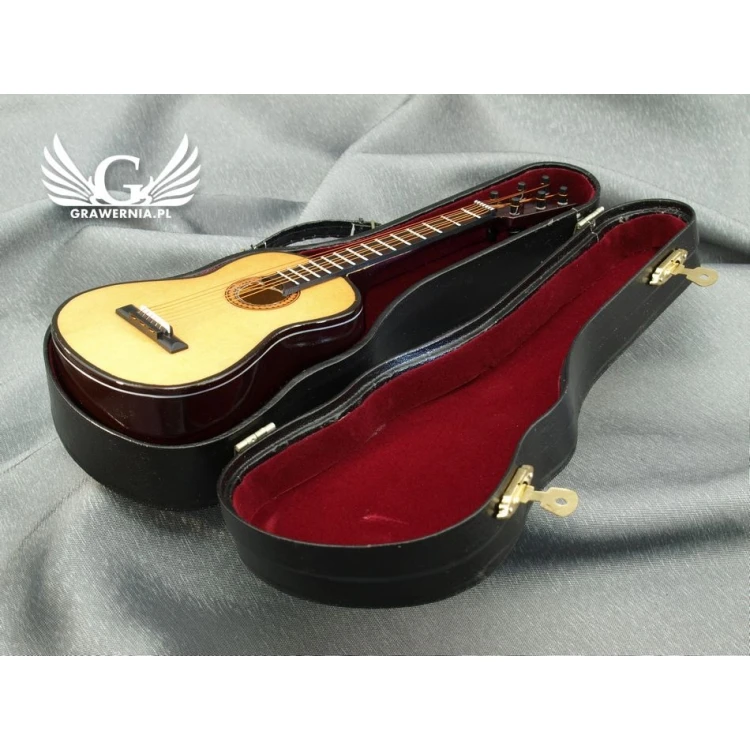 Mini gitara klasyczna z pozytywką - jasna - model MGT4
