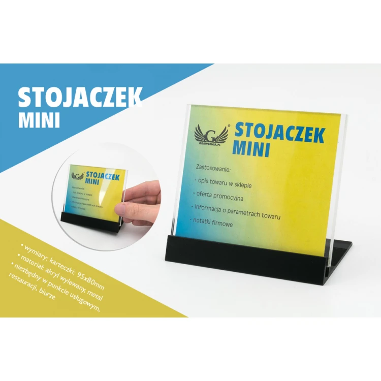 Mini stojaczek na karteczkę - wym. okienka: 95x80mm - PR023