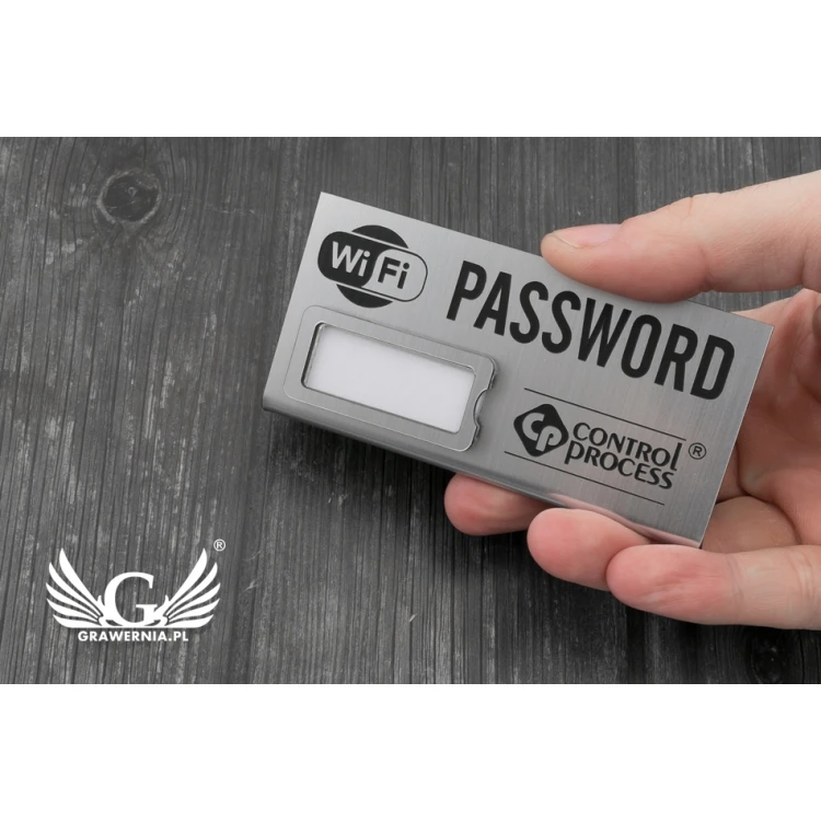 Mini stojaczek z okienkiem na hasło Wi-Fi - 100x45mm - PR015