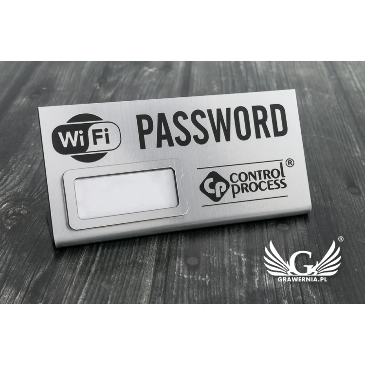 Mini stojaczek z okienkiem na hasło Wi-Fi - 100x45mm - PR015