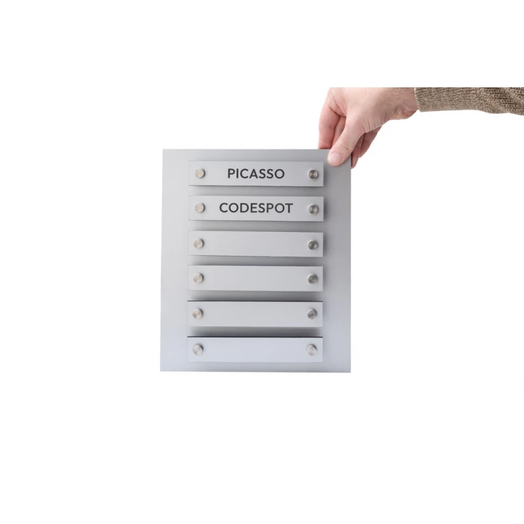 Mini tablica informacyjna grawerowana laserem na dystansach - wym: 230x270mm - TAB419 