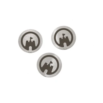 Tabliczki stalowe szczotkowane z Twoim grawerem - wym. 20x20x1mm - TAB121