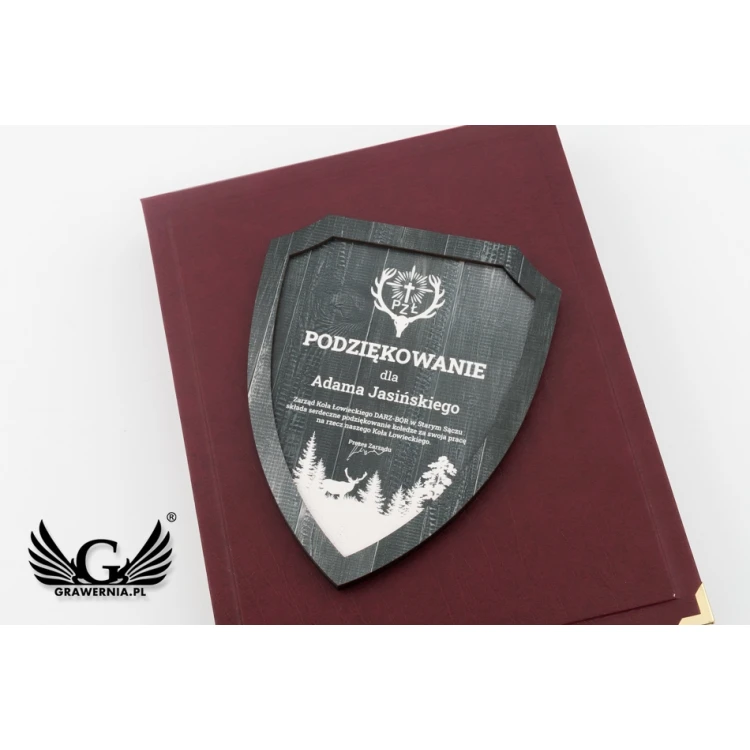 Dyplom myśliwski - Mini Tarcza w eleganckim etui - NAT021