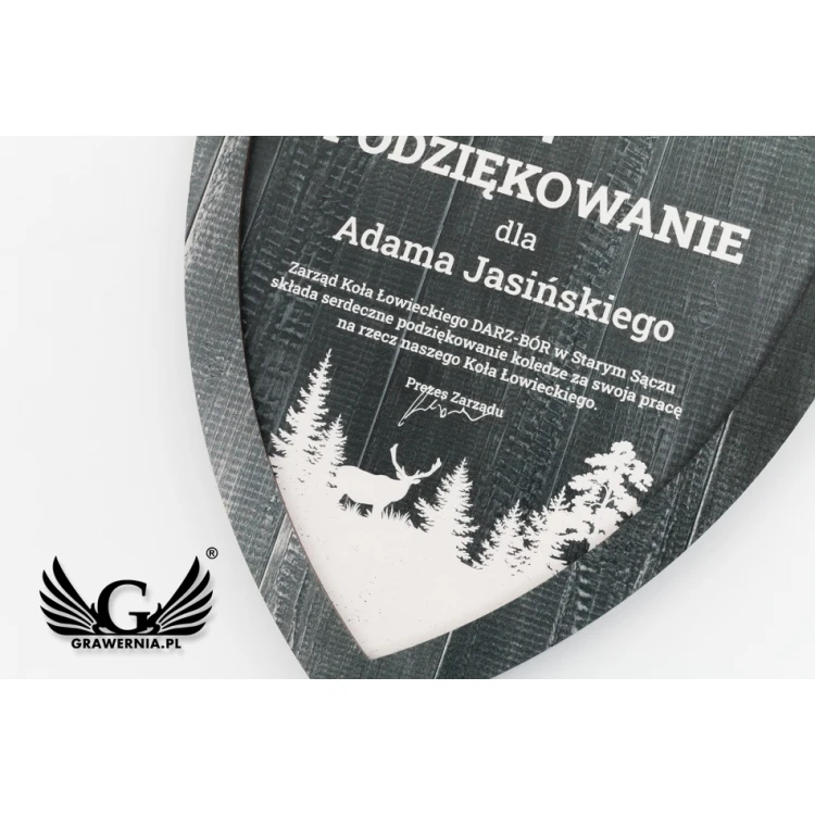 Dyplom myśliwski - Mini Tarcza w eleganckim etui - NAT021