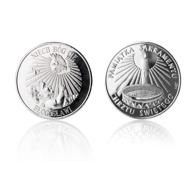 Moneta posrebrzana - Niech Cię Bóg Błogosławi - Pamiątka Chrztu Świętego - MON016