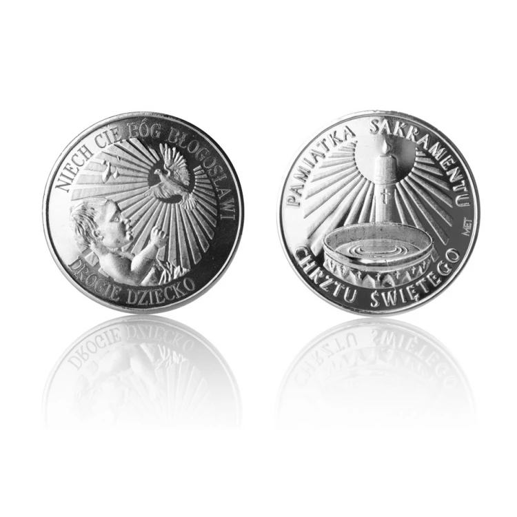 Moneta posrebrzana - Niech Cię Bóg Błogosławi - Pamiątka Chrztu Świętego - MON016