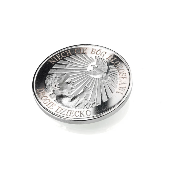 Moneta posrebrzana - Niech Cię Bóg Błogosławi - Pamiątka Chrztu Świętego - MON016