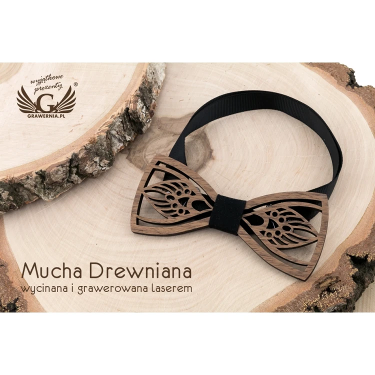 Mucha drewniana - Art - drewno orzechowe - MDR050