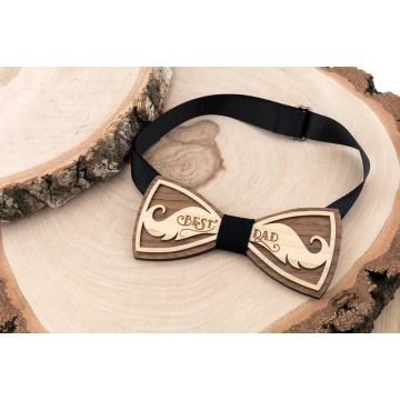 Mucha drewniana - Best Dad - drewno klonowe i orzechowe - MDR052