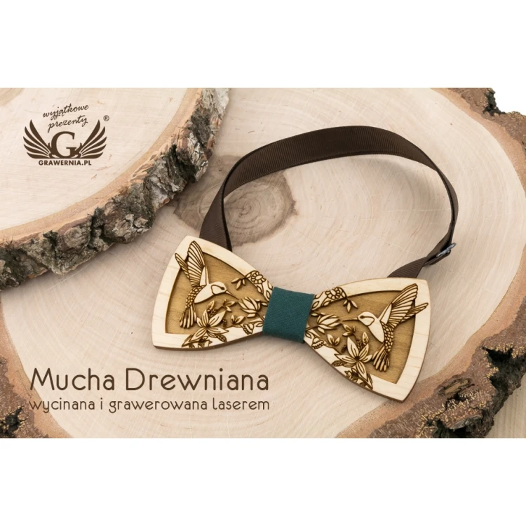 Mucha drewniana - Koliberki - drewno klonowe - MDR058