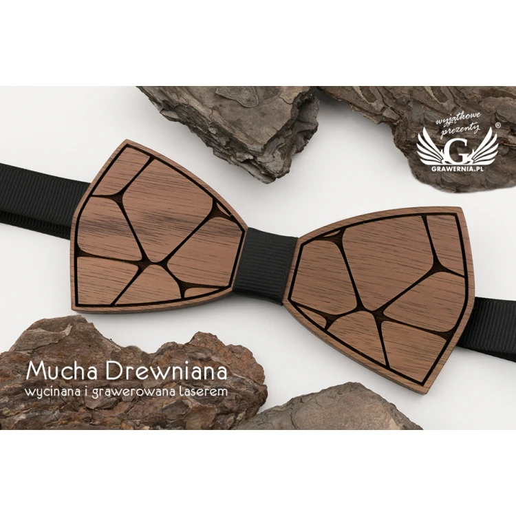 Mucha drewniana - Stone - drewno orzechowe - MDR046