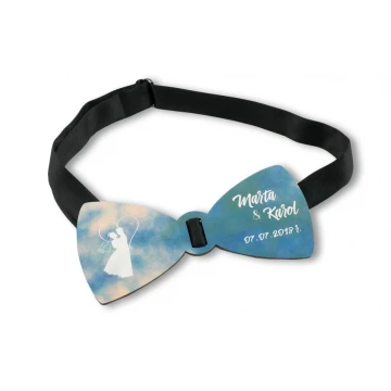 Mucha drewniana z motywem ślubnym - kolorowy druk UV - MDR032