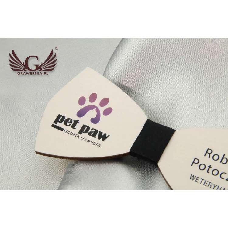 Mucha z drewna identyfikator - kolorowy druk UV - MDR007