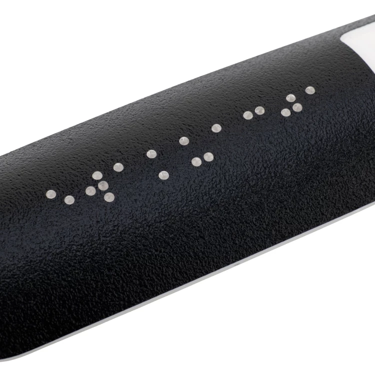 Tabliczka na poręcz z pismem Braille’a - wym. 150x36mm - czarny laminat textures - TAB543