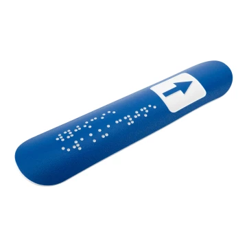 Tabliczka na poręcz z pismem Braille’a - wym. 150x36mm - niebieski laminat textures - TAB545