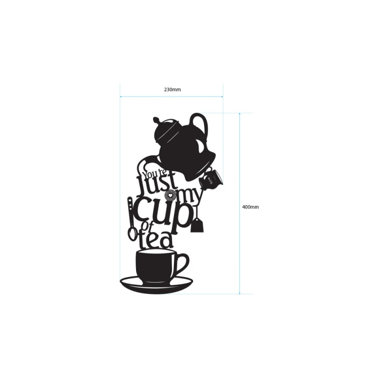 Napis dekoracyjny - cup of tea - wycinany laserem - NAP001