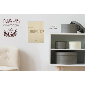 Napis dekoracyjny - geniusz - grawerowany laserem - NAP025