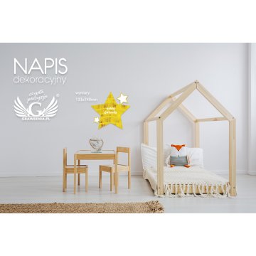 Napis dekoracyjny - gwiazda - kolorowy druk UV - NAP017