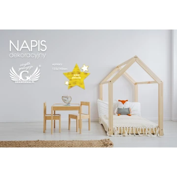 Napis dekoracyjny - gwiazda - kolorowy druk UV - NAP017