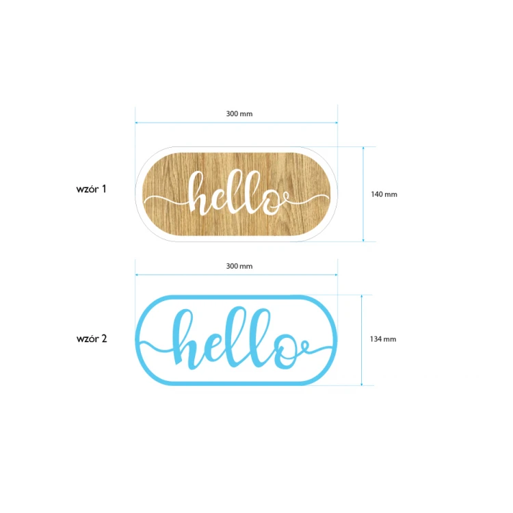 Napis dekoracyjny - hello - wycinany laserem - NAP015