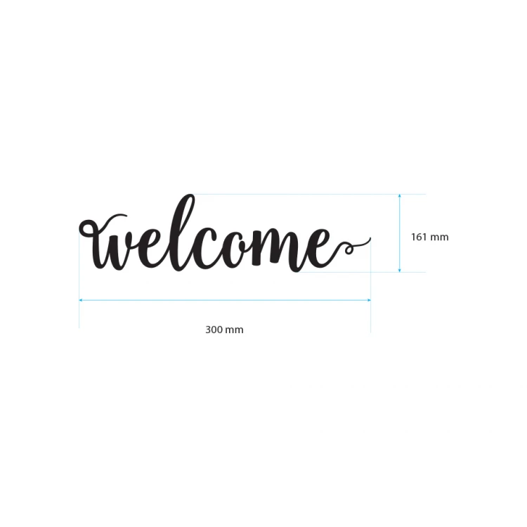 Napis dekoracyjny - welcome - wycinany laserem - NAP006