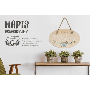 Napis dekoracyjny - WITAJ W DOMU - kolorowy druk UV - NAP030