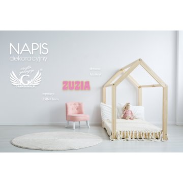 Napis dekoracyjny z imieniem dziecka - kolorowy druk UV - NAP009
